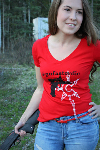 #gofastordie Ladies V-neck